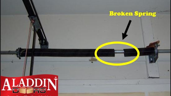 Example of what a broken garage door spring looks like