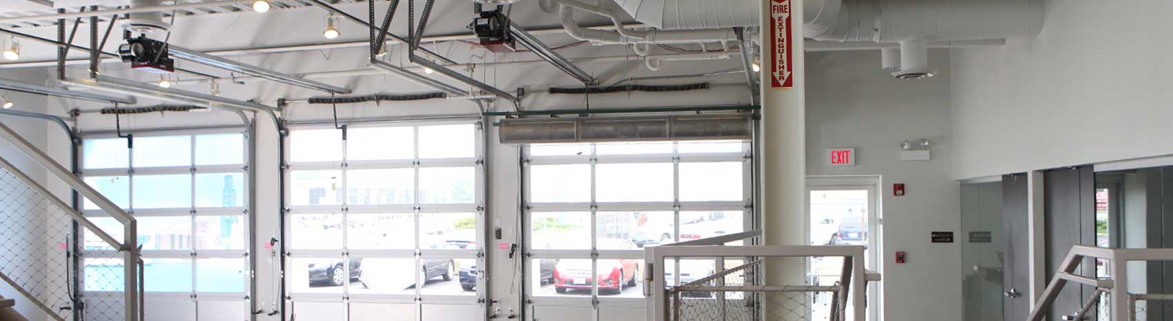 Commercial garage doors opening