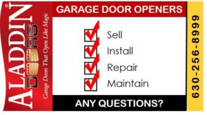 garage door opener sales, installations, repairs, and maintenance graphic