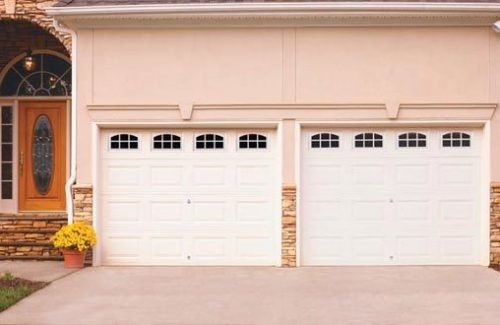 white garage door