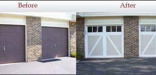 garage doors before and after