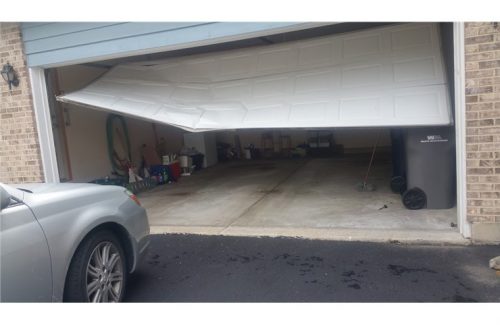 broken garage door for replacement