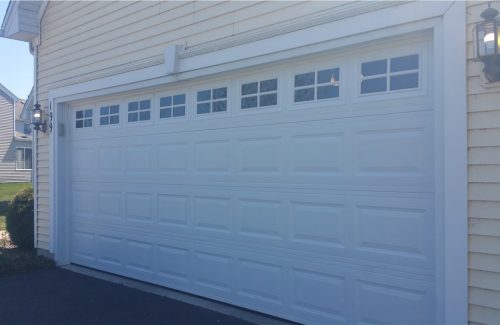 white garage door