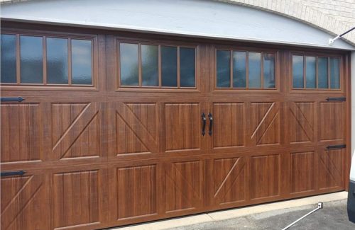 brown wooden garage door