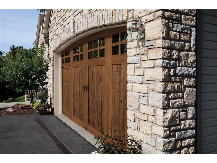 brown wooden residential garage door