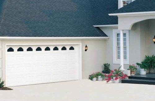 white garage door