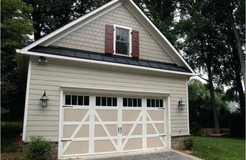 white carriage garage door