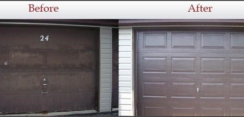 garage doors before and after