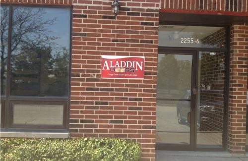 aladdin garage door sign