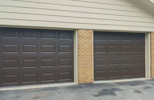 brown wooden garage doors
