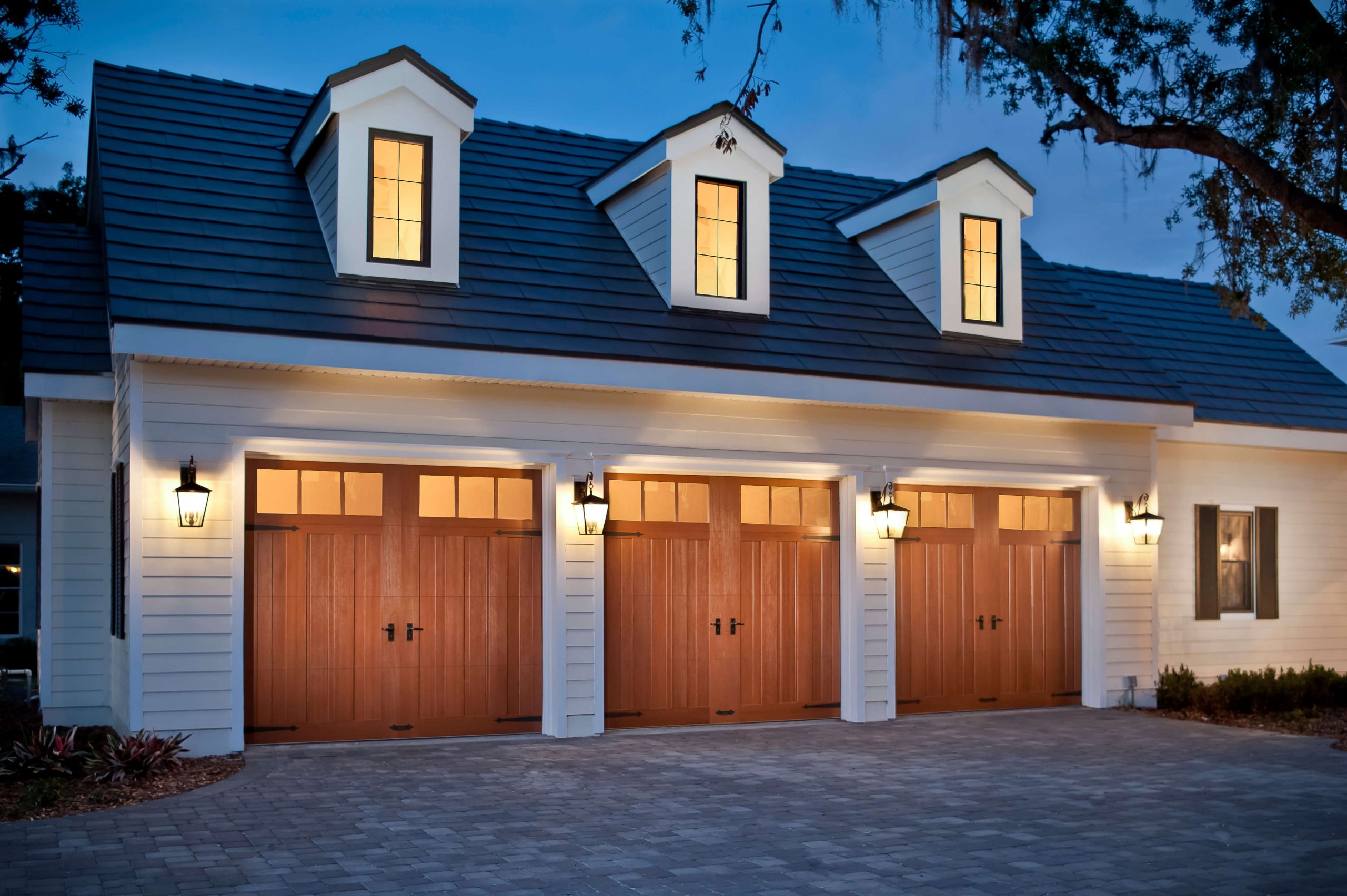 brown wooden garage doors