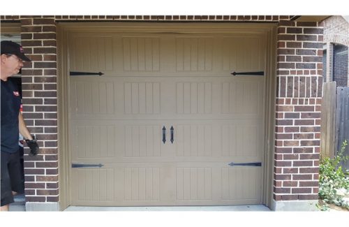 tan garage door