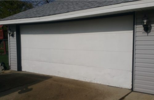 white garage door