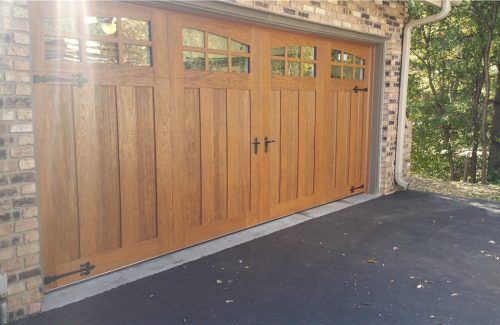 brown wooden garage door