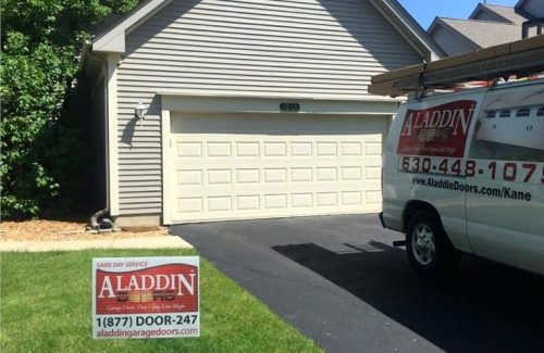 white garage door