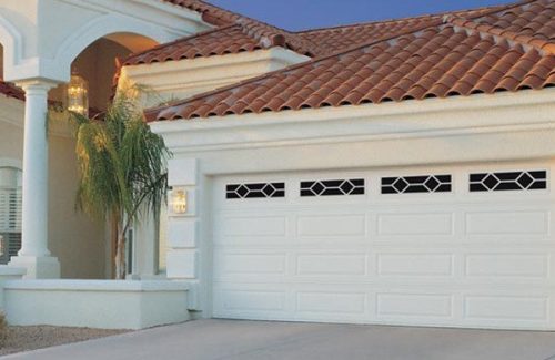 white garage door