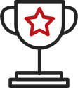 Trophy icon for award-winning service
