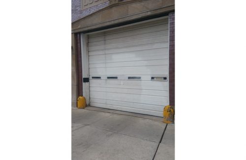 white commercial garage door