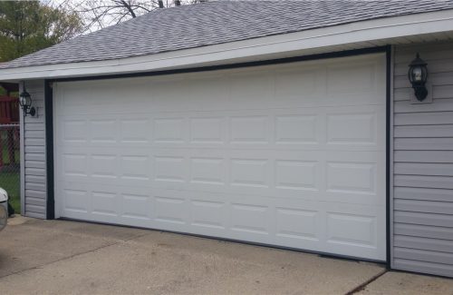 white garage door