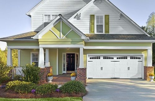 modern white garage door