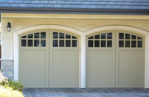 tan colored garage doors