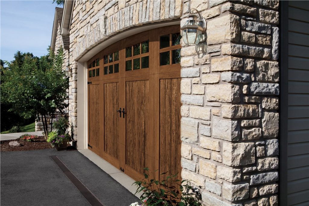 brown wooden residential garage door