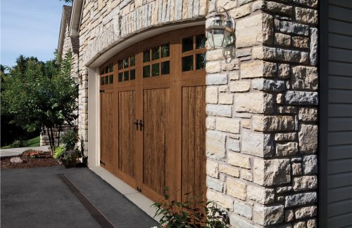 brown wooden residential garage door