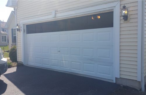 white garage door