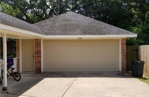 tan garage door