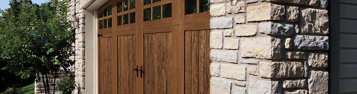 brown wooden garage door