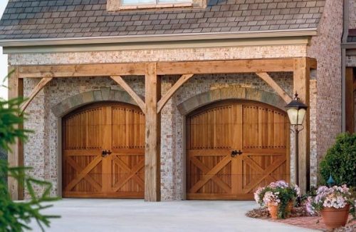 wooden garage door