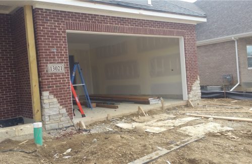 constructing driveway and garage door