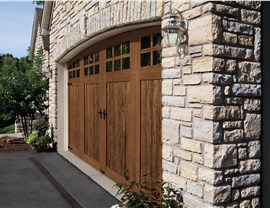 brown wooden residential garage door