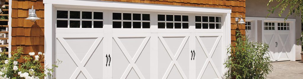 white carriage style garage doors