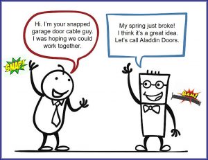 garage door cable spring replacement cartoon